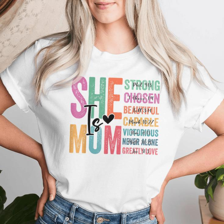She Is Mom Strong Chosen Beautiful Capable Victorious Women T-shirt Gifts for Her