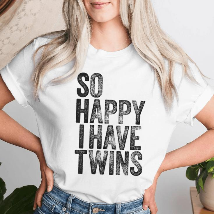 So Happy I Have Twins Fathers Women T-shirt Gifts for Her