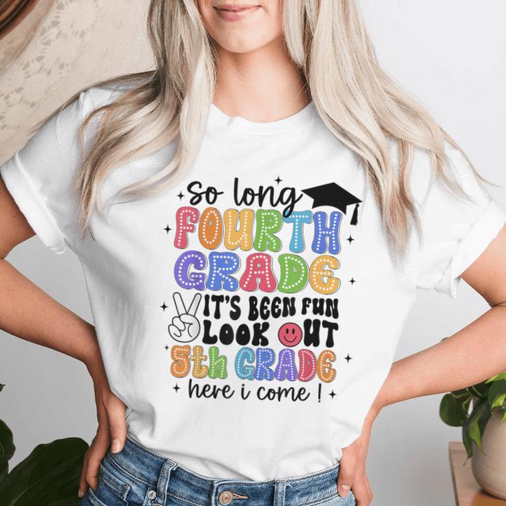 So Long 4Th Grade It's Been Fun Graduation Last Day School Women T-shirt Gifts for Her