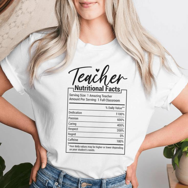 Teacher Nutrition Facts Teacher Appreciation Women T-shirt Gifts for Her