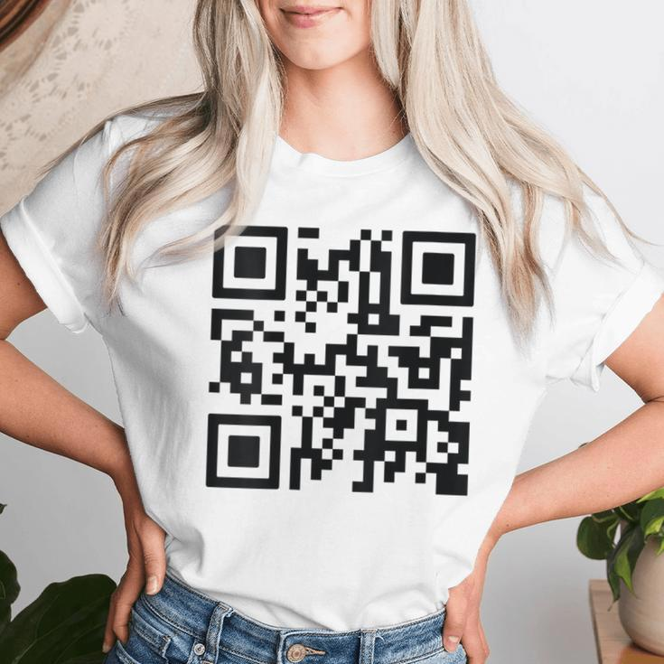 Unique Qr-Code With Humorous Hidden Message Women T-shirt Gifts for Her