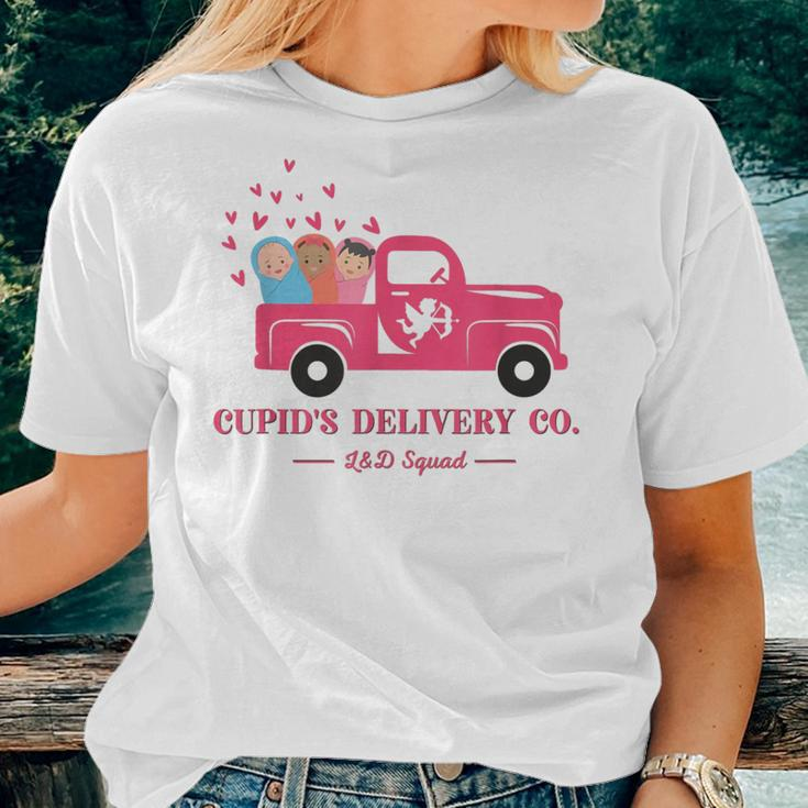 Valentine Labor And Delivery Nurse Squad Cupid's Delivery Co Women T-shirt Gifts for Her
