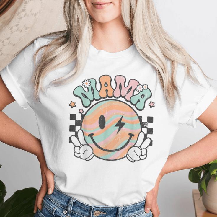 Verzweifelte Mama Kariert Groovy Smile Mama Life Muttertag T-shirt Frauen Geschenke für Sie