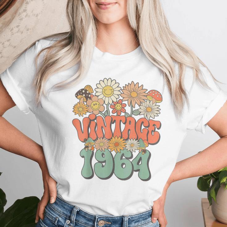 Vintage 1964 Floral Hippie Groovy Daisy Flower 60Th Birthday Women T-shirt Gifts for Her