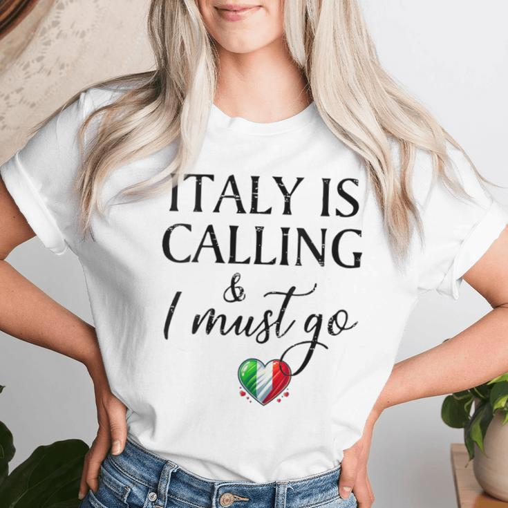 Vintage Retro Italy Is Calling I Must Go Women T-shirt Gifts for Her