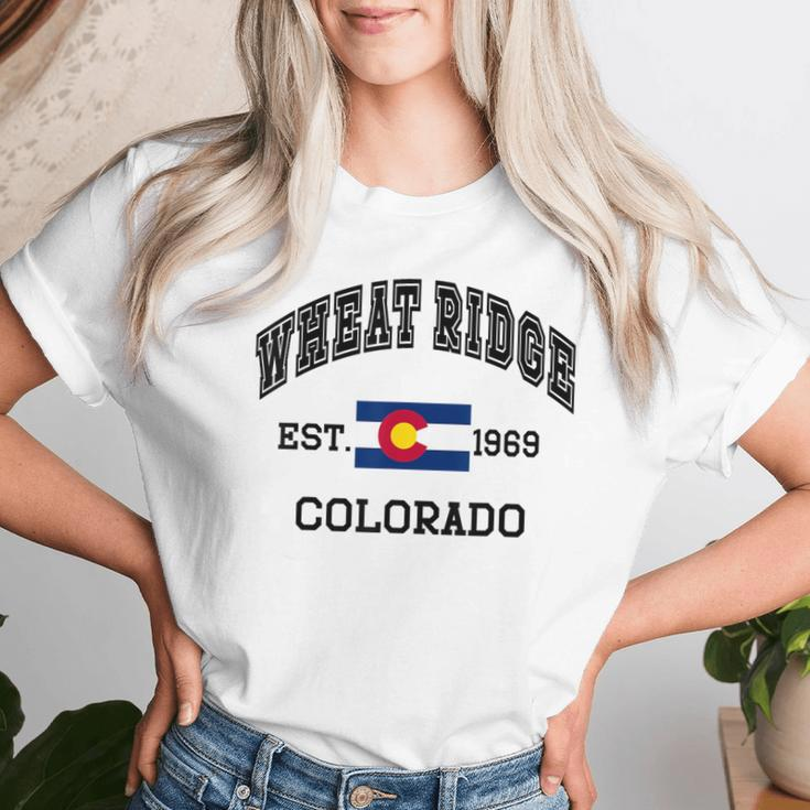 Vintage Wheat Ridge Colorado Co State Flag Women T-shirt Gifts for Her
