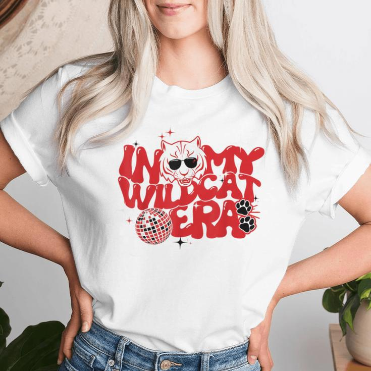 In My Wildcat Era Go Wildcats Groovy School Spirit Mascot Women T-shirt Gifts for Her