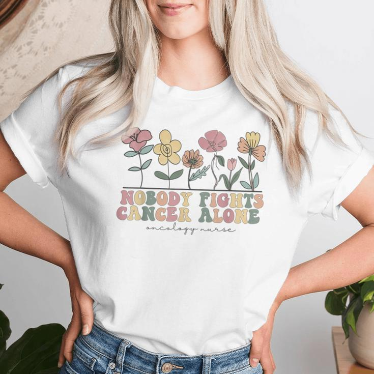 Wildflower Oncology Nurse Hem Onc Nurse Hematology Oncology Women T-shirt Gifts for Her