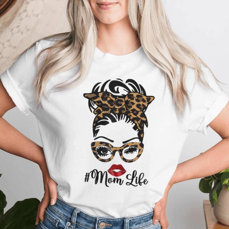 Women's Momlife Dutt Mama T-shirt Frauen Geschenke für Sie