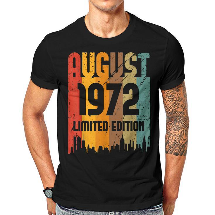 50 Years Old Vintage Awesome Since August 1972 50Th Birthday  Men T-shirt Casual Daily Crewneck Short Sleeve Graphic Basic Unisex Tee