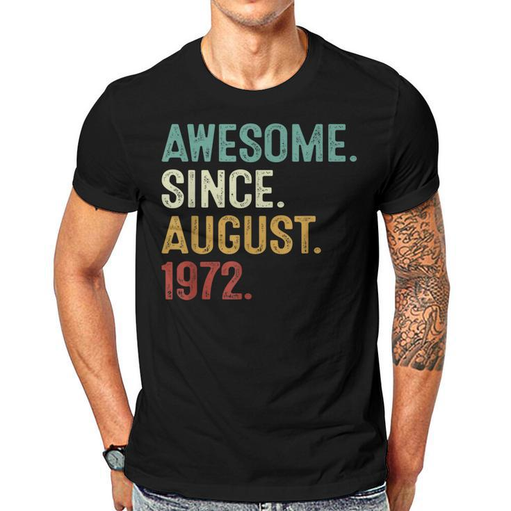 Awesome Since August 1972  50 Years Old 50Th Birthday  Men T-shirt Casual Daily Crewneck Short Sleeve Graphic Basic Unisex Tee