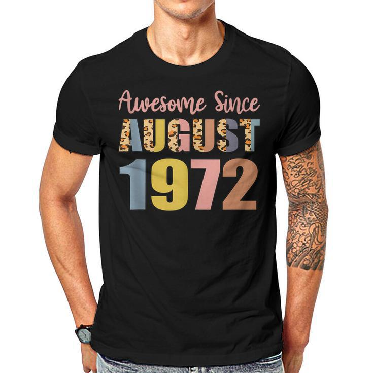 Awesome Since August 1972 50 Years Old 50Th Birthday  V2 Men T-shirt Casual Daily Crewneck Short Sleeve Graphic Basic Unisex Tee