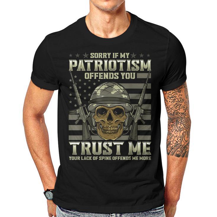 USA Soldier Skull Patriotic T-Shirt For Men - American Pride Graphic Tee, Made In USA - View #2