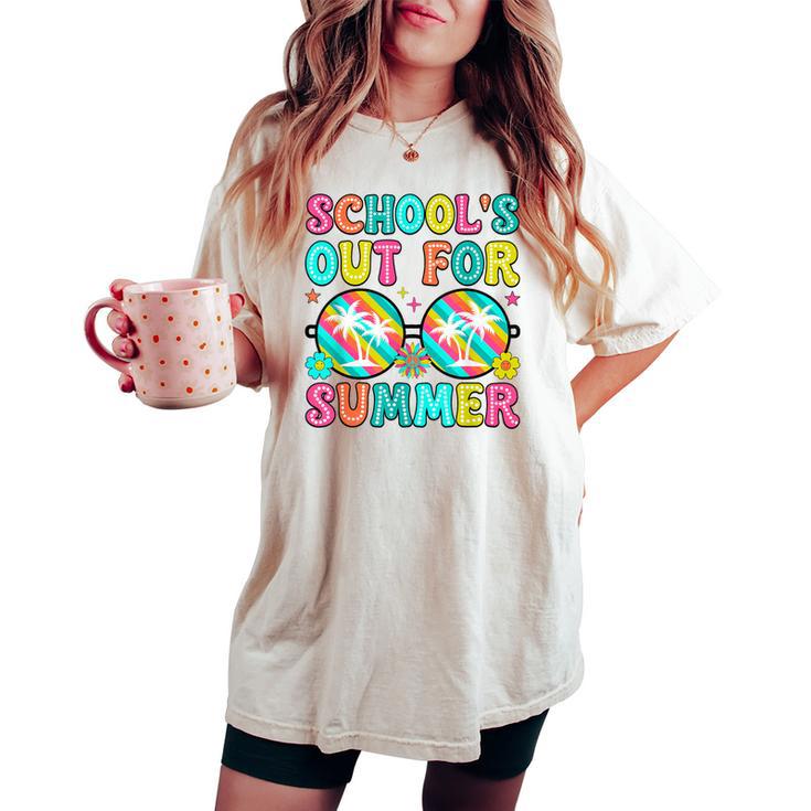 Cute Schools Out For Summer Last Day Of School Teacher Boy Women's Oversized Comfort T-shirt