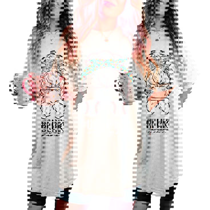 Ball Park Mama Baseball Softball Mother's Day Mom Women's Oversized Comfort T-shirt