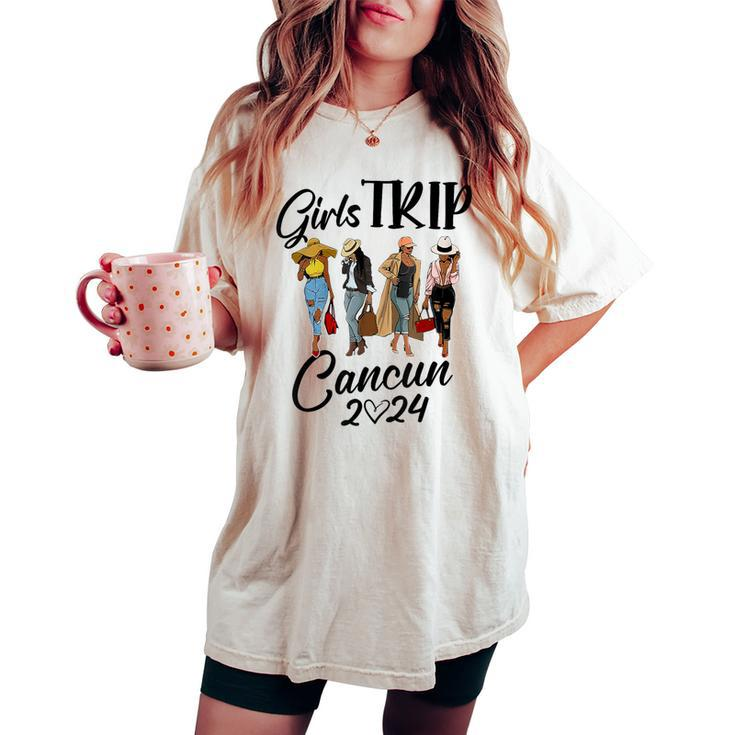 Cancun Girls Trip 2024 Birthday Squad Vacation Party Women's Oversized Comfort T-shirt