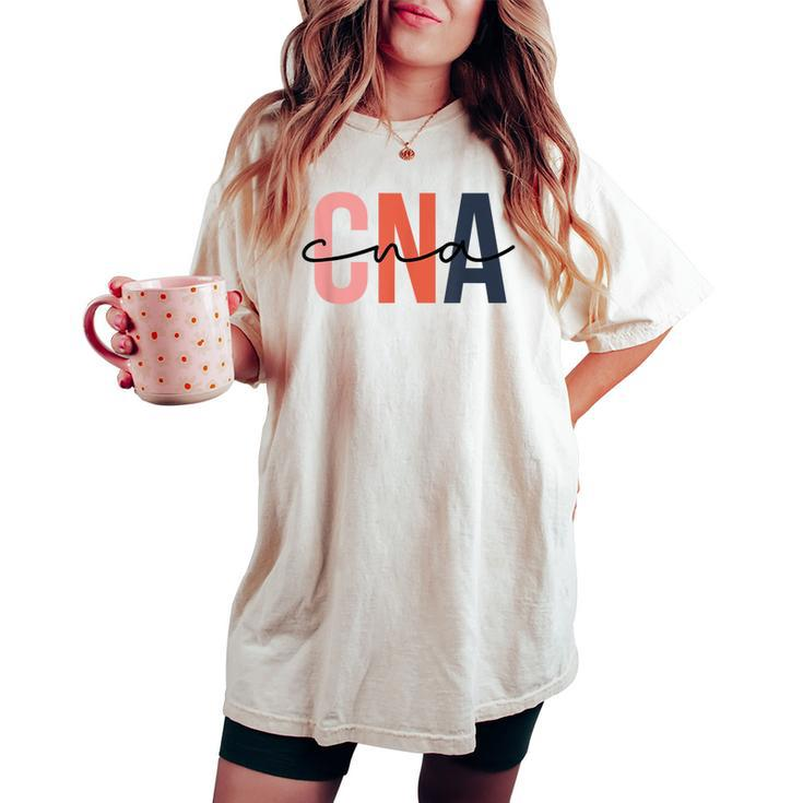 Cna Colorful Letters Nurse Christmas Pajamas Women's Oversized Comfort T-shirt