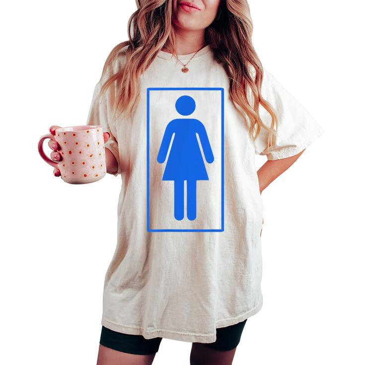 Toilet Sign Nerd Geek Graphic Women's Oversized Comfort T-shirt
