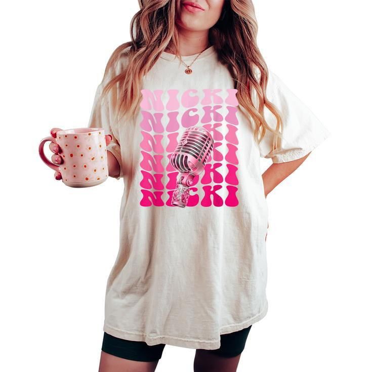 Girl Retro Personalized Name Nicki I Love Nicki Vintage 80S Women's Oversized Comfort T-shirt