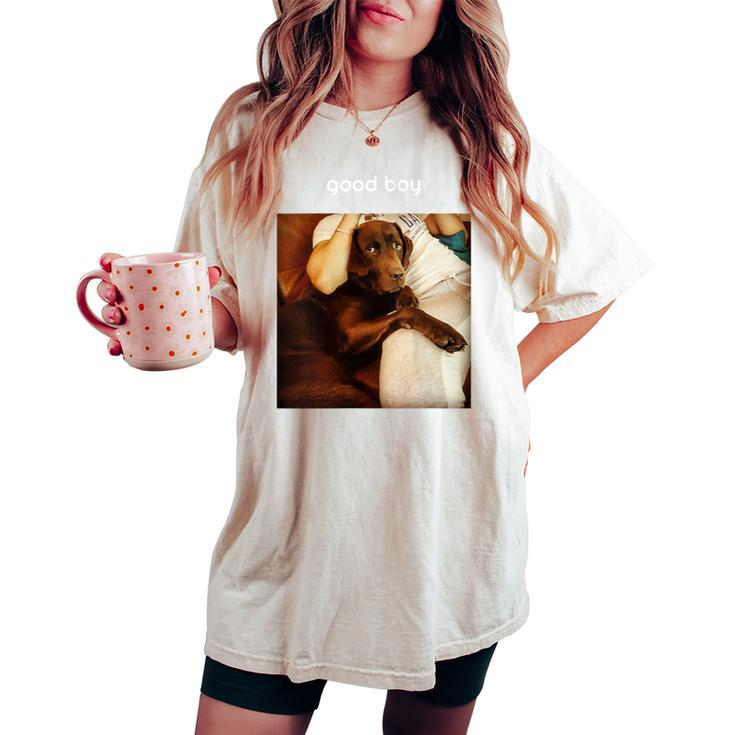 Good Boy Labrador Golden Retriever Dog Saying Lab Women's Oversized Comfort T-shirt