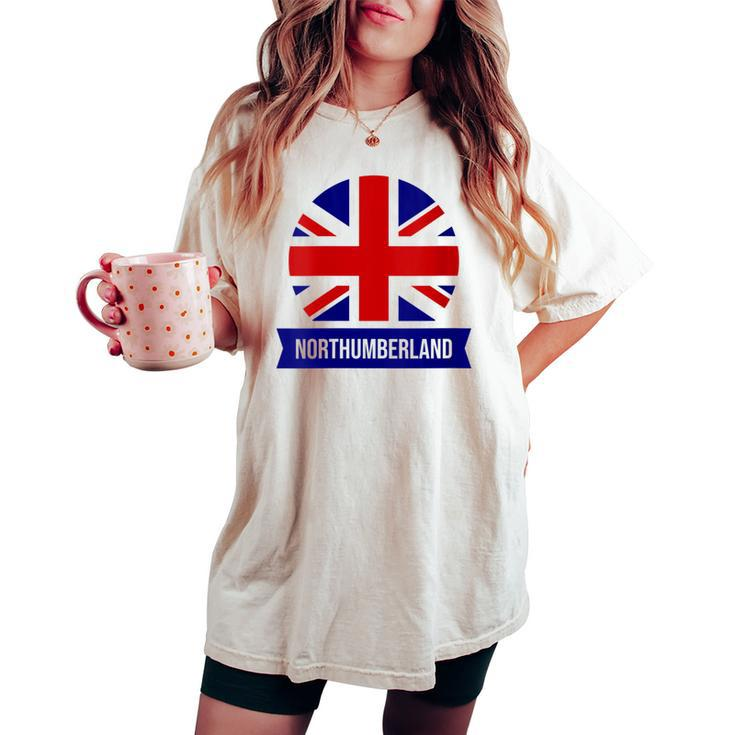 Northumberland English County Name Union Jack Flag Women's Oversized Comfort T-shirt
