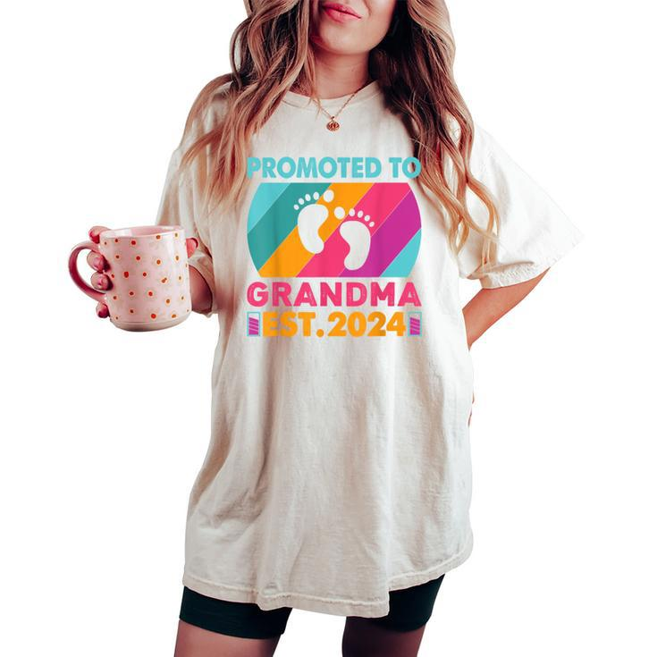 Promoted To Grandma 2024 Great Grandma 2024 Vintage Retro Women's Oversized Comfort T-shirt