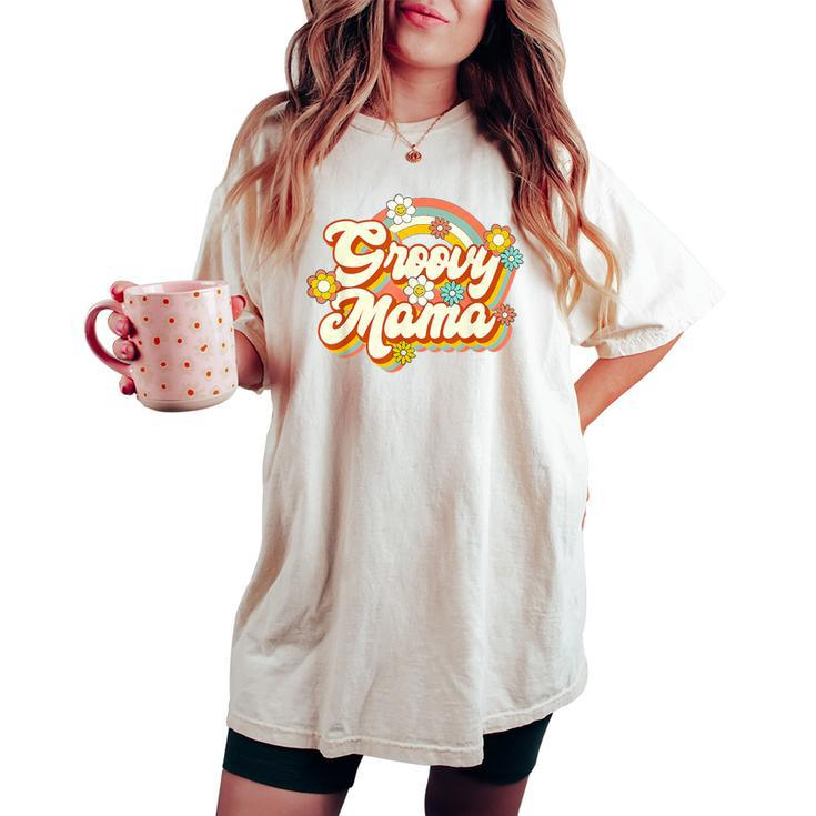 Retro Groovy Mama Family Birthday 60S 70S Hippie Costume Women's Oversized Comfort T-shirt