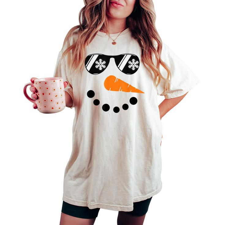 Snowman Face Family Christmas Matching Costume Kid Women's Oversized Comfort T-shirt