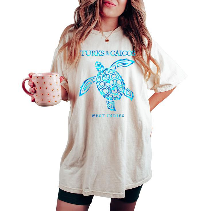 Turks And Caicos Islands Sea Turtle Boys Girls Souvenir Women's Oversized Comfort T-shirt