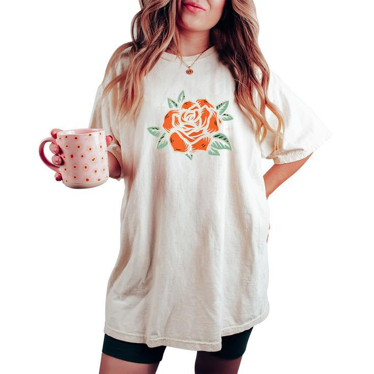 Vintage Tattoo Rose Flower Youth Women's Oversized Comfort T-shirt