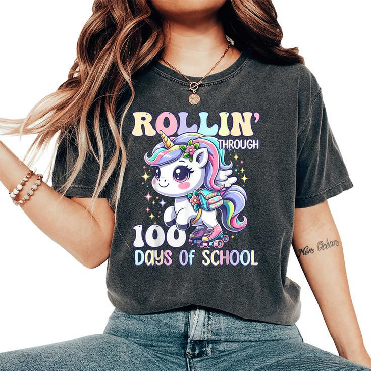 100 Days Of School Girls Teacher 100Th Day Unicorn Outfit Women's Oversized Comfort T-Shirt