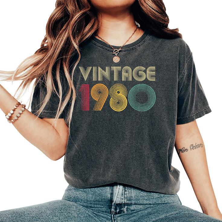 1980 44Th Birthday Vintage Retro 44 Years Old Women's Oversized Comfort T-Shirt
