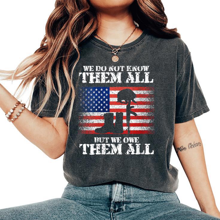 American Flag Usa Veteran's Day Memorial Day 4Th Of July Women's Oversized Comfort T-Shirt