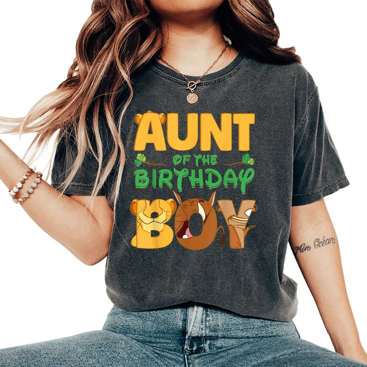 Aunt Of The Birthday Boy Lion Family Matching Women's Oversized Comfort T-Shirt