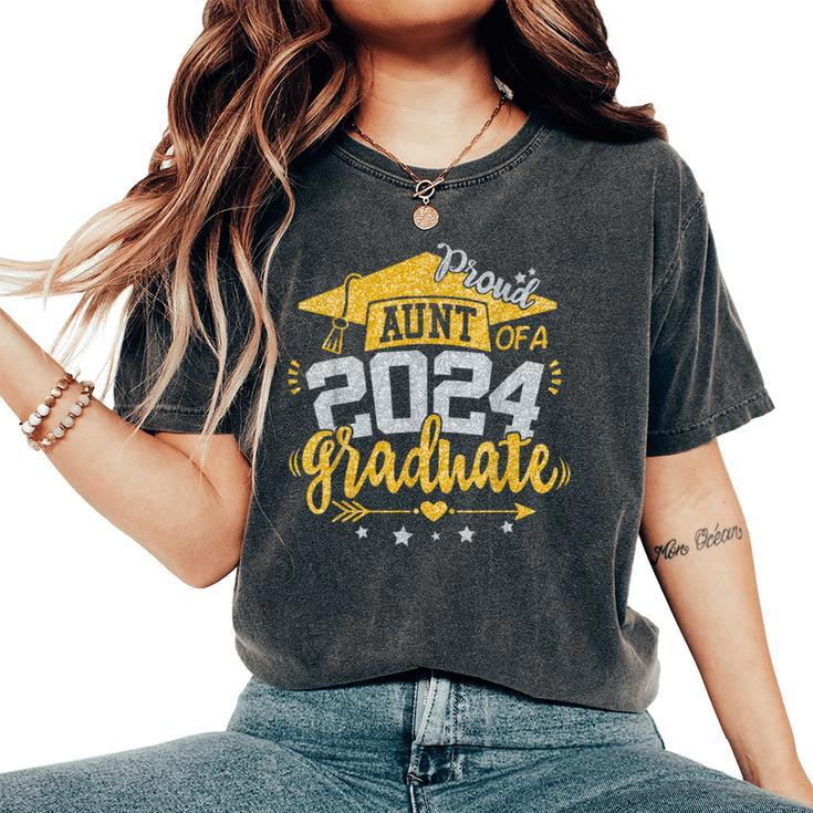 Auntie Senior 2024 Proud Aunt Of A Class Of 2024 Graduate Women's Oversized Comfort T-Shirt
