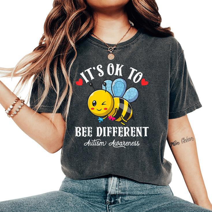 Autism Awareness Bee It's Ok To Be Different Autistic Bees Women's Oversized Comfort T-Shirt