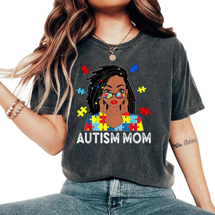 Autism Mom African American Loc'd Autism Awareness Women's Oversized Comfort T-Shirt