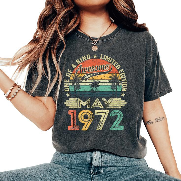Awesome Since May 1972 Vintage 52Nd Birthday Women Women's Oversized Comfort T-Shirt