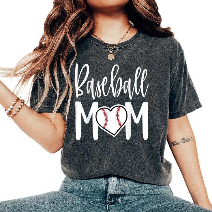 Baseball Mom Heart For Sports Moms Women's Oversized Comfort T-Shirt