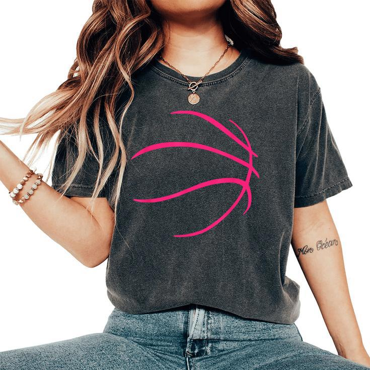 Basketball Silhouette Basketball Lover Women Girls Graphic Women's Oversized Comfort T-Shirt