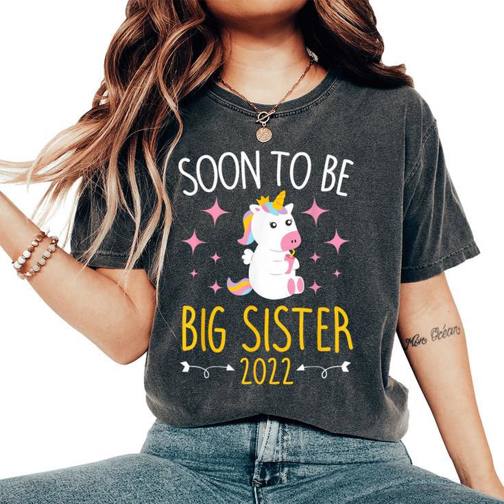 Become Big Sister 2022 Unicorn Women's Oversized Comfort T-Shirt