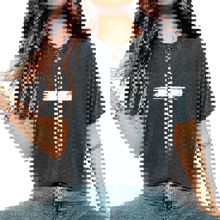 Believe Christian Cross Jesus Christ Christians Women Women's Oversized Comfort T-Shirt