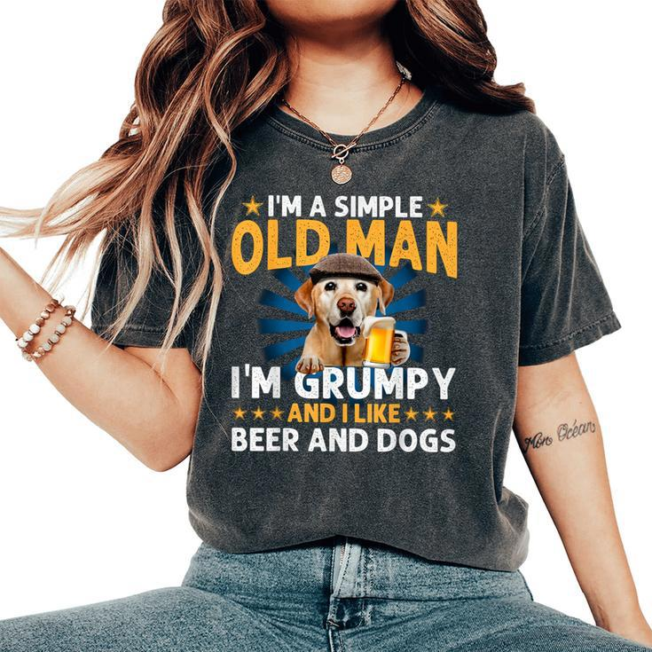 Bichon I’M A Simple Old Man I’M Grumpy&I Like Beer&Dogs Fun Women's Oversized Comfort T-Shirt