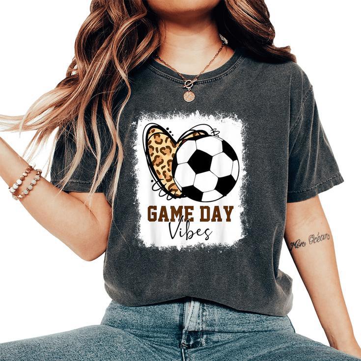 Bleached Soccer Game Day Vibes Soccer Mom Game Day Season Women's Oversized Comfort T-Shirt