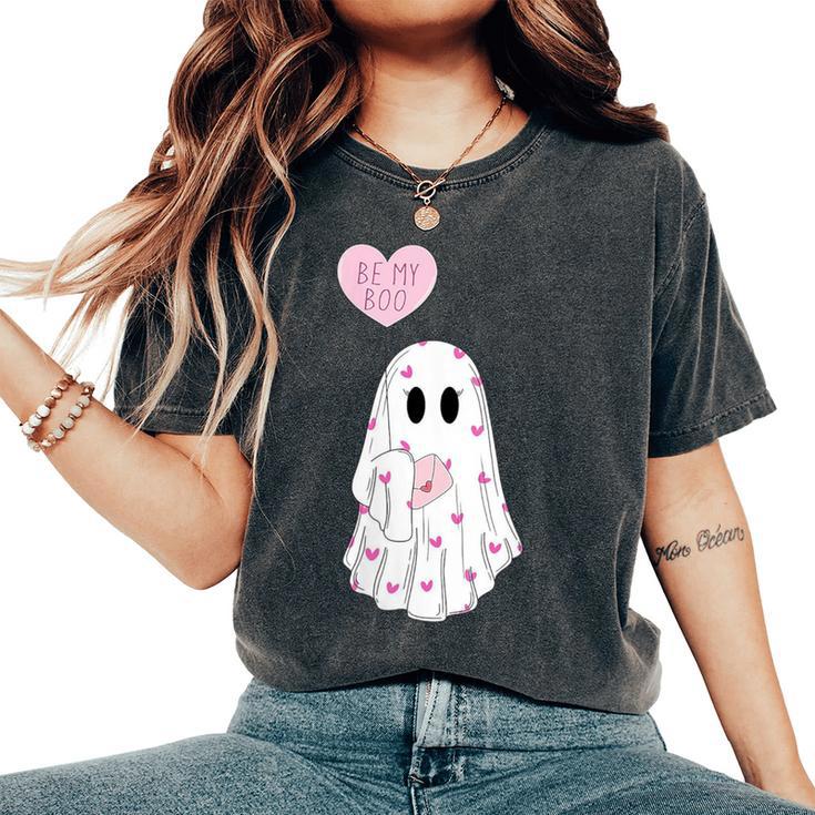 Be My Boo Valentine Cute Heart Ghost Valentine Costume Women's Oversized Comfort T-Shirt