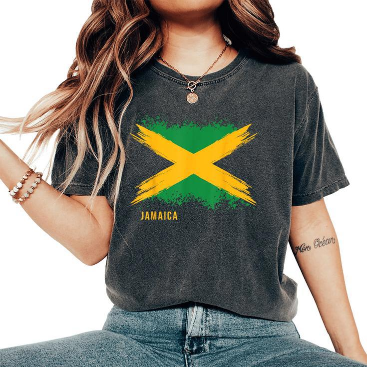 Boy Girl And Country Flag Of Jamaica Women's Oversized Comfort T-Shirt