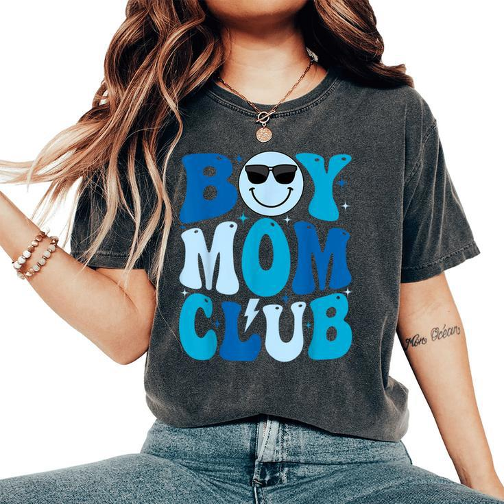Boy Mom Club Mother's Day Groovy Mother Mama Women's Oversized Comfort T-Shirt