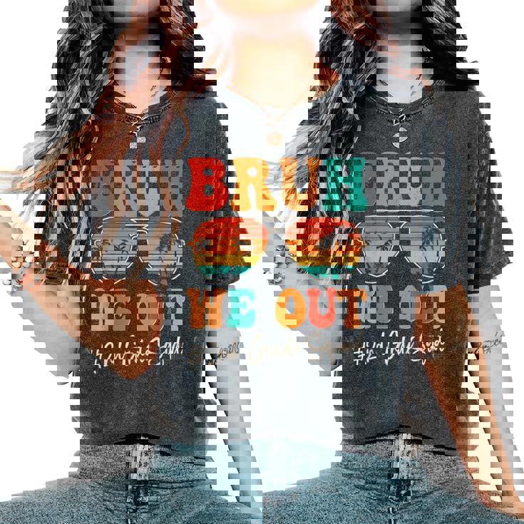 Bruh We Out 2Nd Second Grade Squad Retro Last Day Of School Women's Oversized Comfort T-Shirt