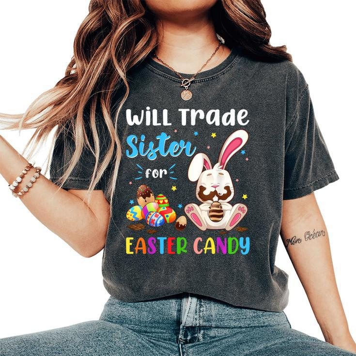 Bunny Eat Chocolate Eggs Will Trade Sister For Easter Candy Women's Oversized Comfort T-Shirt