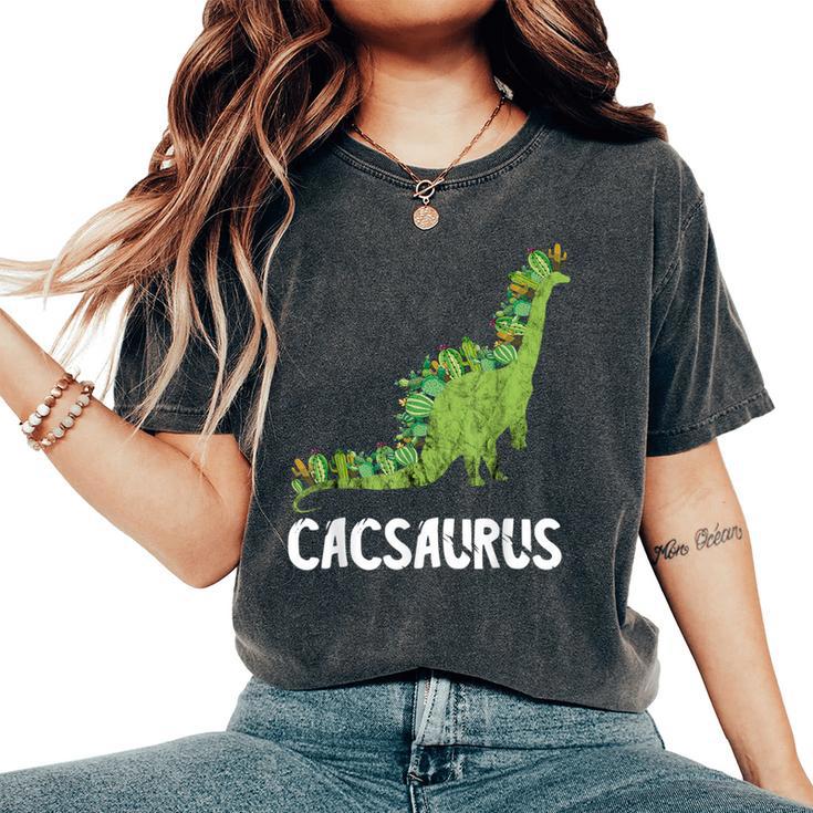 Cactus Dinosaurs Cacti Brachiosaurus Saguaro Herbivore Dino Women's Oversized Comfort T-Shirt